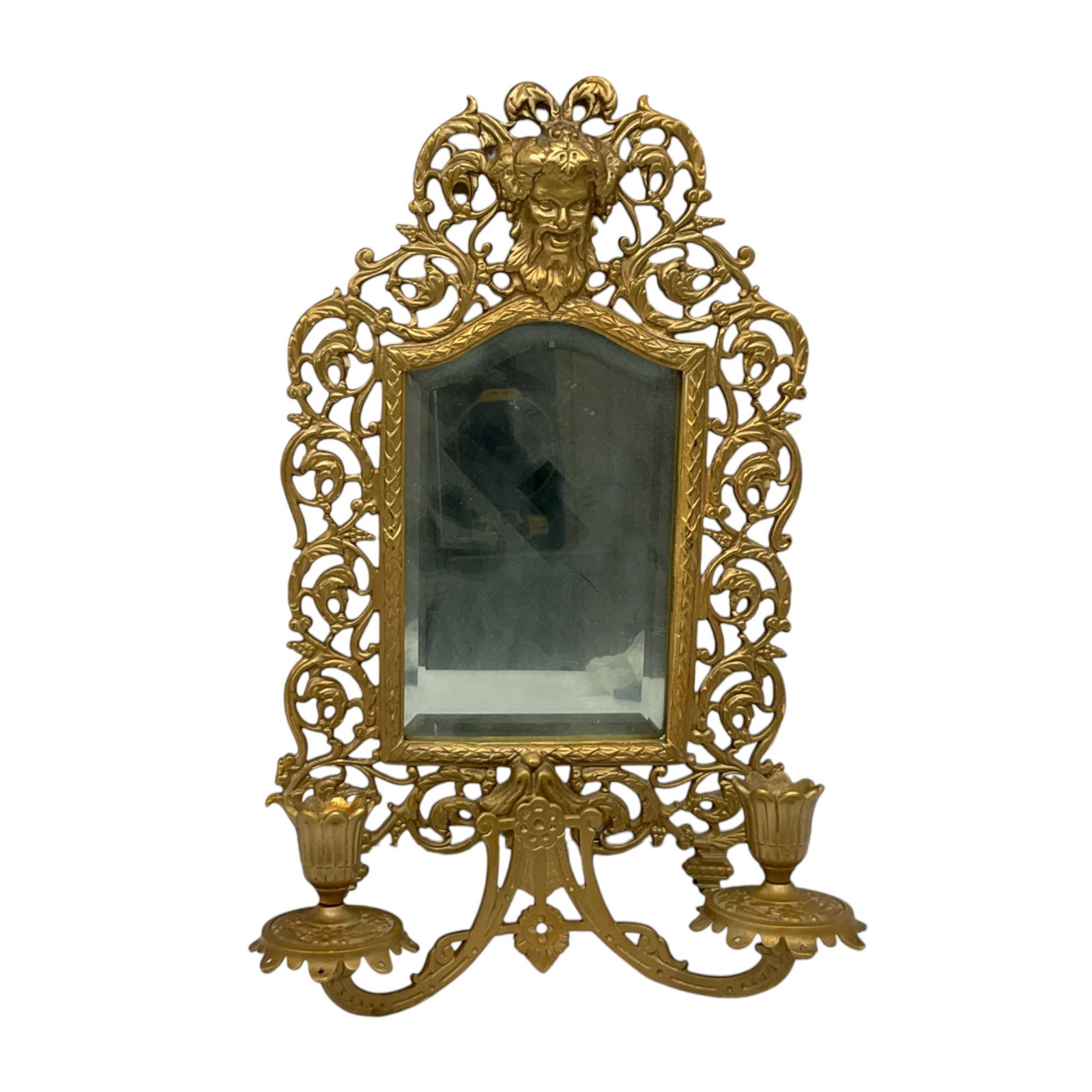 BRADLEY & HUBBARD VICTORIAN BRASS BACCHUS WALL HUNG MIRROR 3509 3504 (1 of 4)