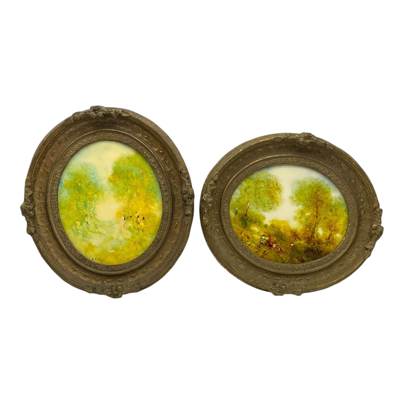 Pair Stefanos Sideris (Greek - American, 1921-2014) Signed and dated Oil on Board (1 of 8)