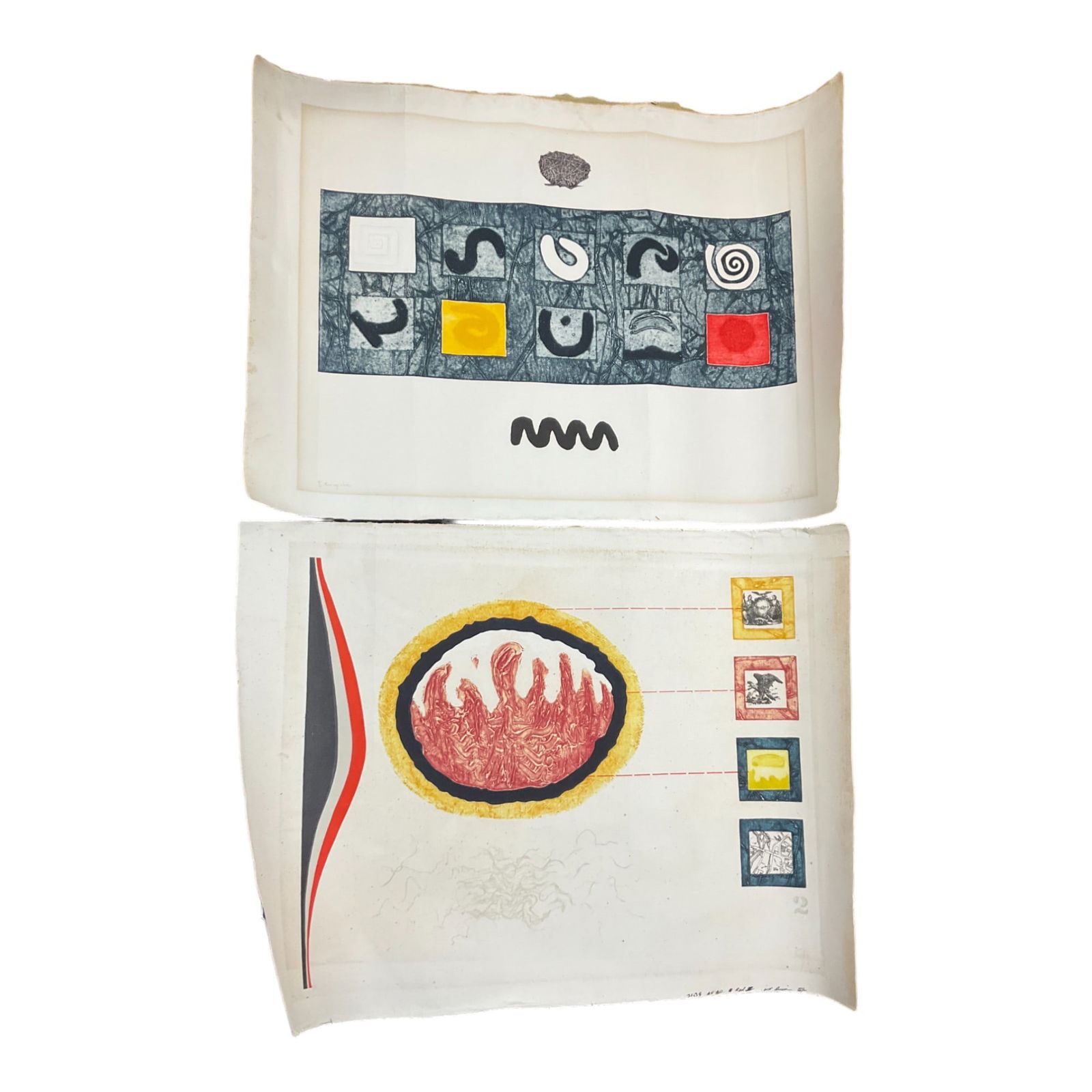 Pair Signed Mystery Artist Lithographs (1 of 9)