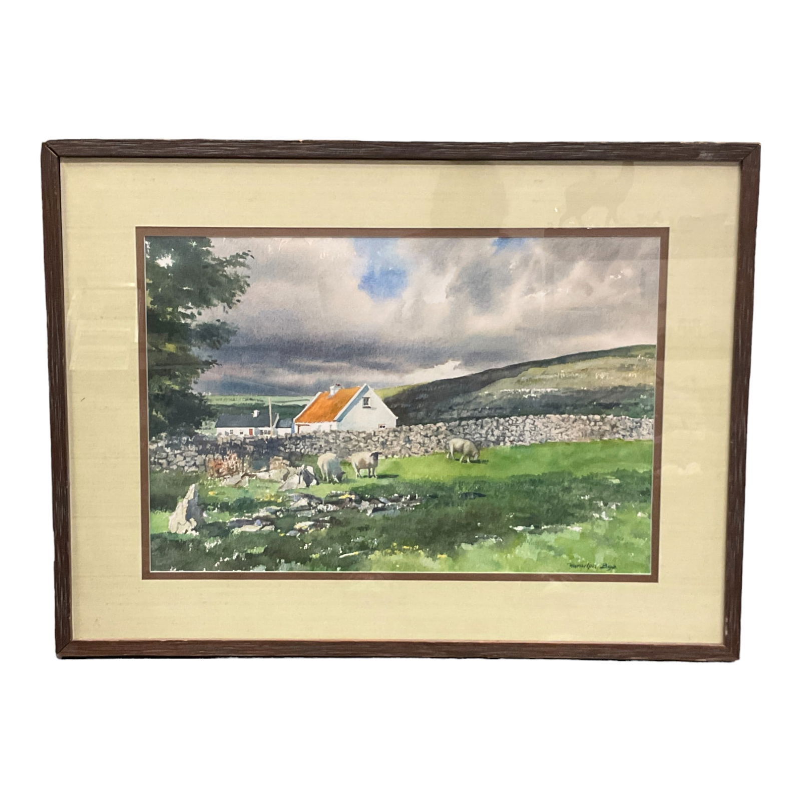 Ranulph Bye (American, 1916 - 2003) Signed Watercolor 'Cottage in the Burren' 1982 (1 of 3)