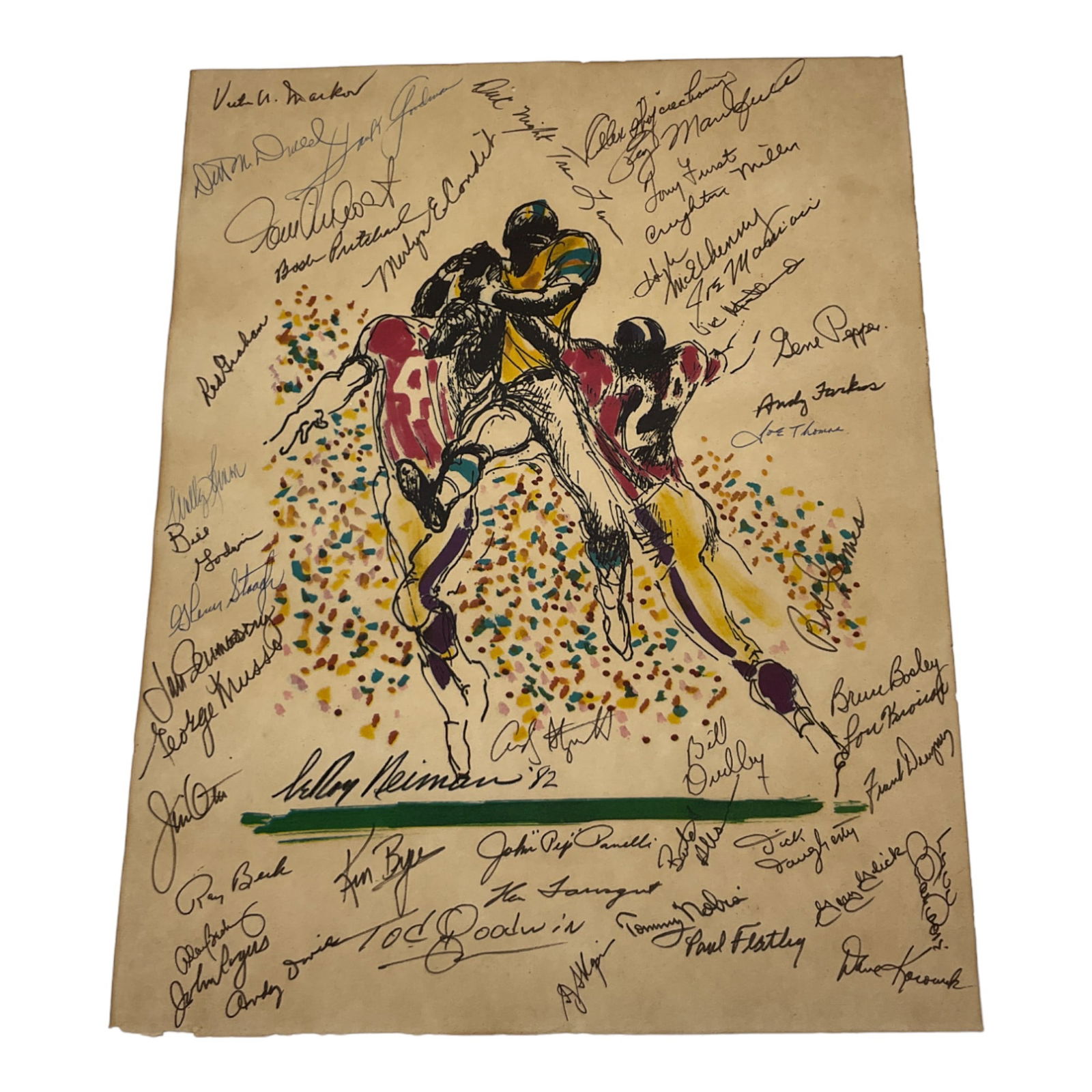 1982  LeRoy Neiman Print Signed NFL Steelers with 46 Autographs (1 of 6)