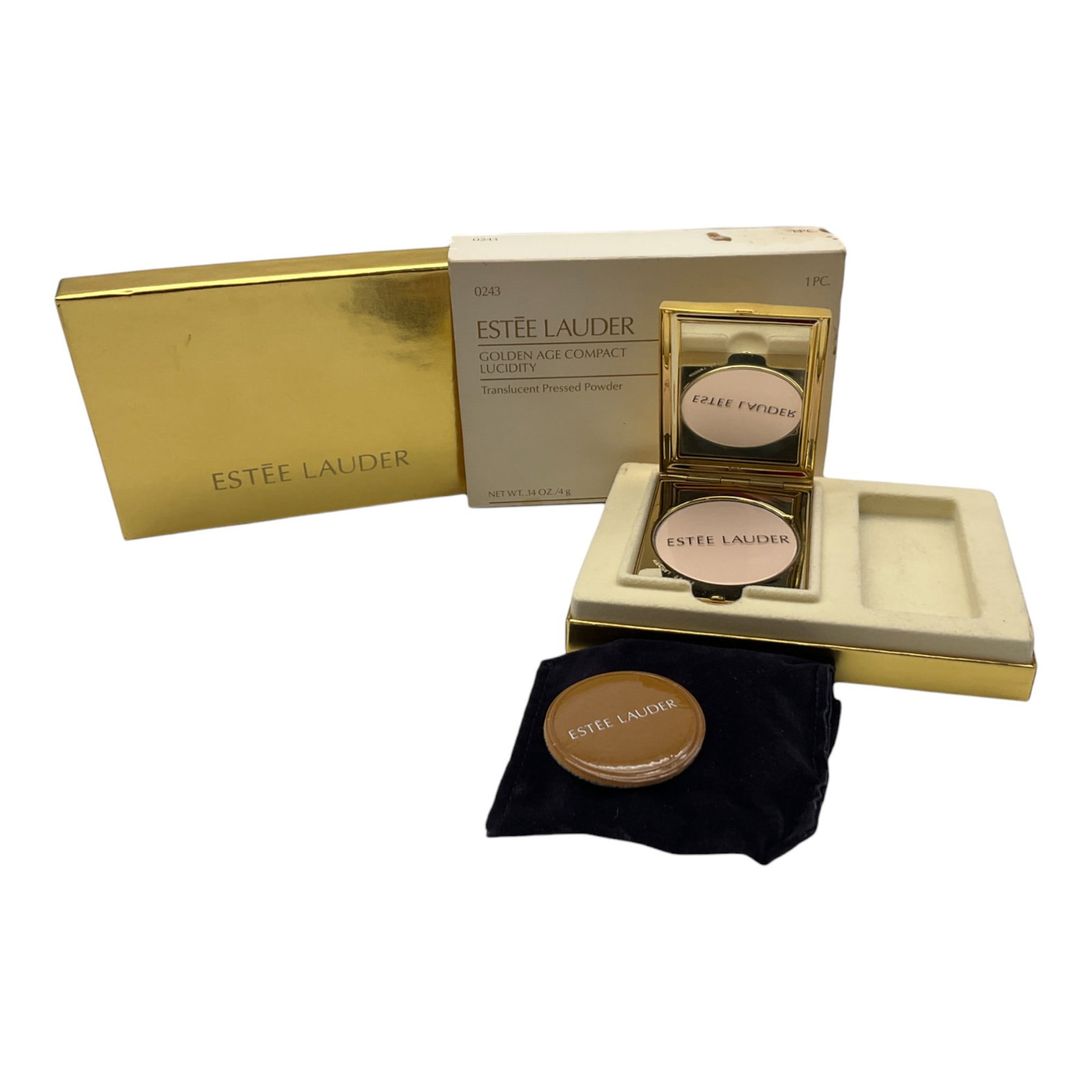 Estee Lauder Golden Age Compact Lucidty Translucent Pressed Powder: Estee Lauder Golden Age Compact Lucidty Translucent Pressed Powder w Box 0.14 oz.