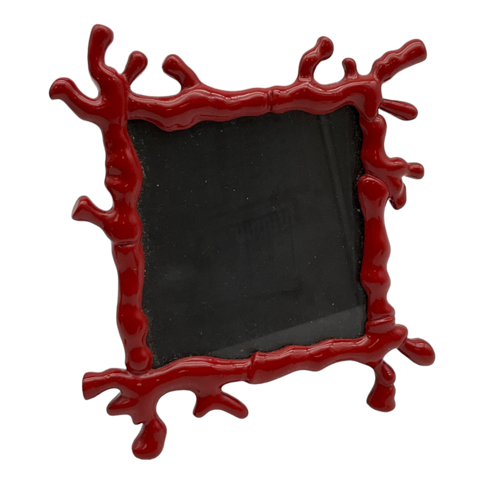 Kenneth Jay Lane Square Shaped Coral Motif Picture Frame: Kenneth Jay Lane Red Square Shaped Coral Motif Picture Frame. Photo Area Approx 2.50 x 2.50 Inches.