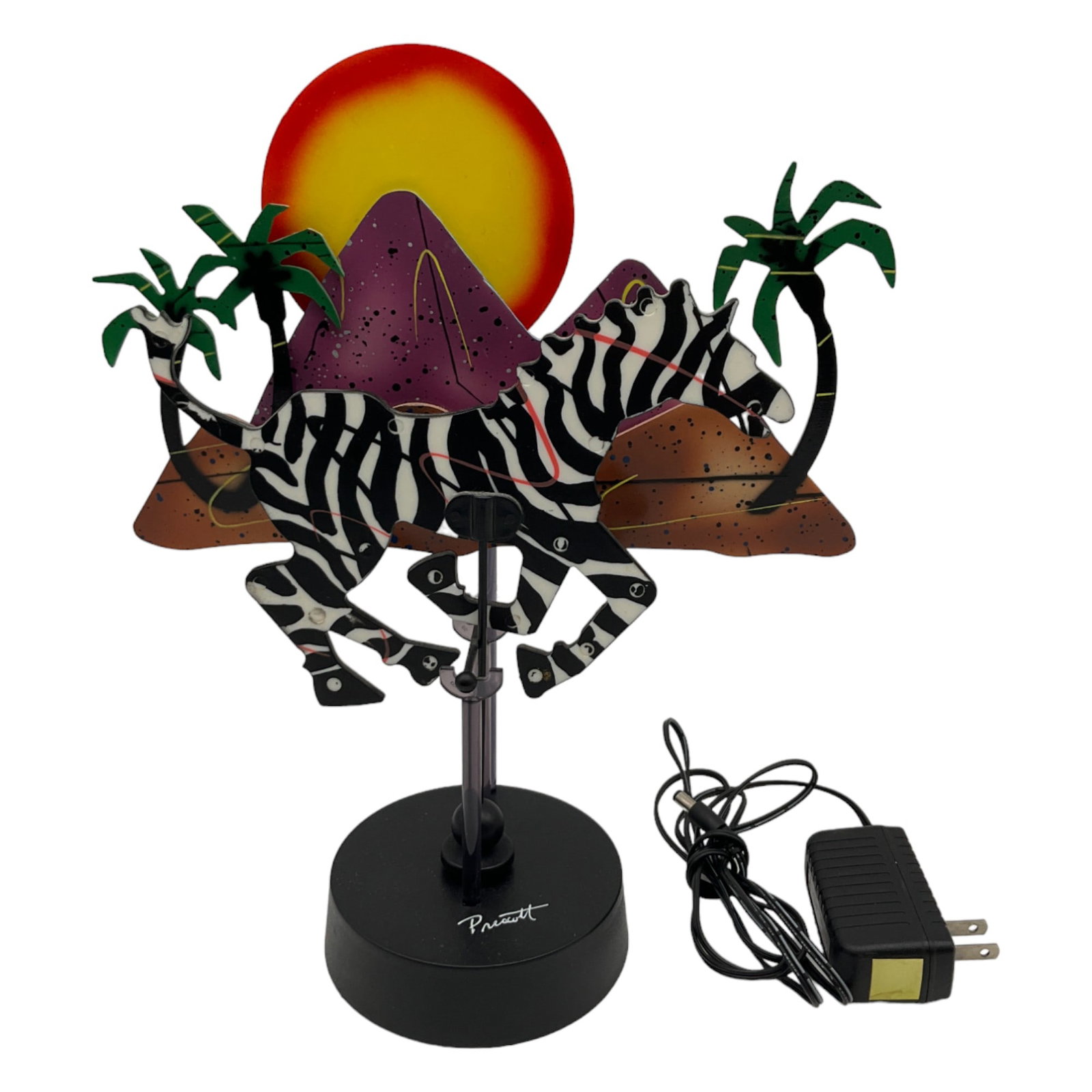 Fredrick Prescott 'Run, Zebra, Run' Kinetic Sculpture Resin: Fredrick Prescott 'Run, Zebra, Run' Kinetic Sculpture Resin. Approx. 12 Inches tall x 10 wide x 4 deep, 14.2 oz.