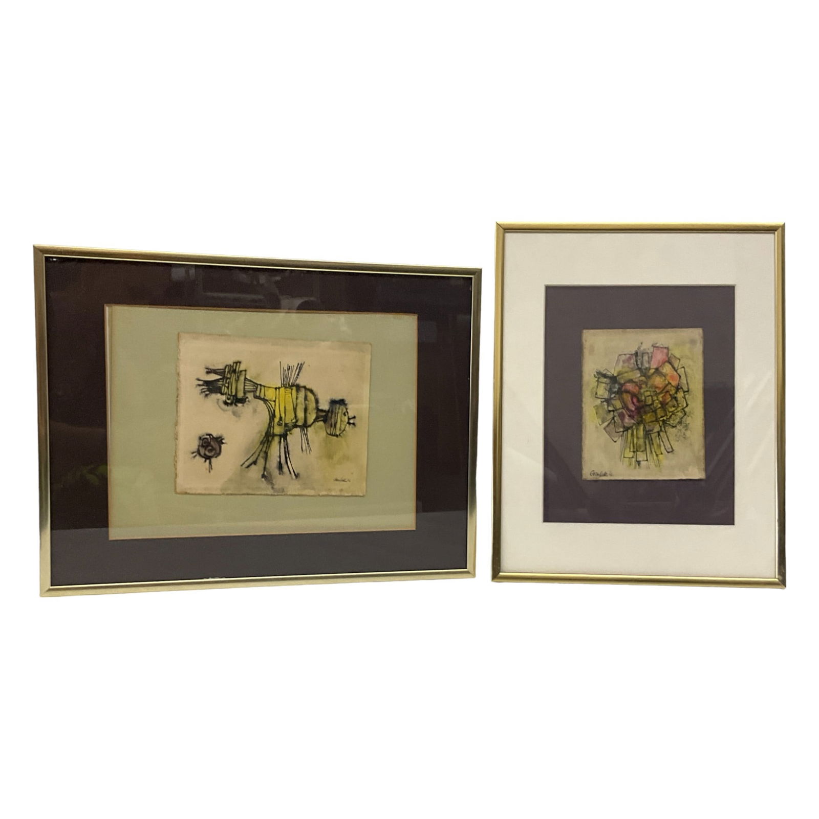 MCM Slava Gerulak (Ukrania) Pair of Abstract Watercolors (1 of 7)