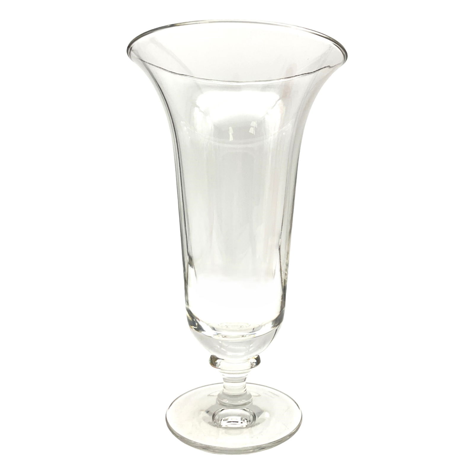 Vera Wang Wedgwood Crystal Vase: Vera Wang Wedgwood Crystal Vase with fluted top. Approx. 11 inches tall x 6.25 across, 3.8 lbs.