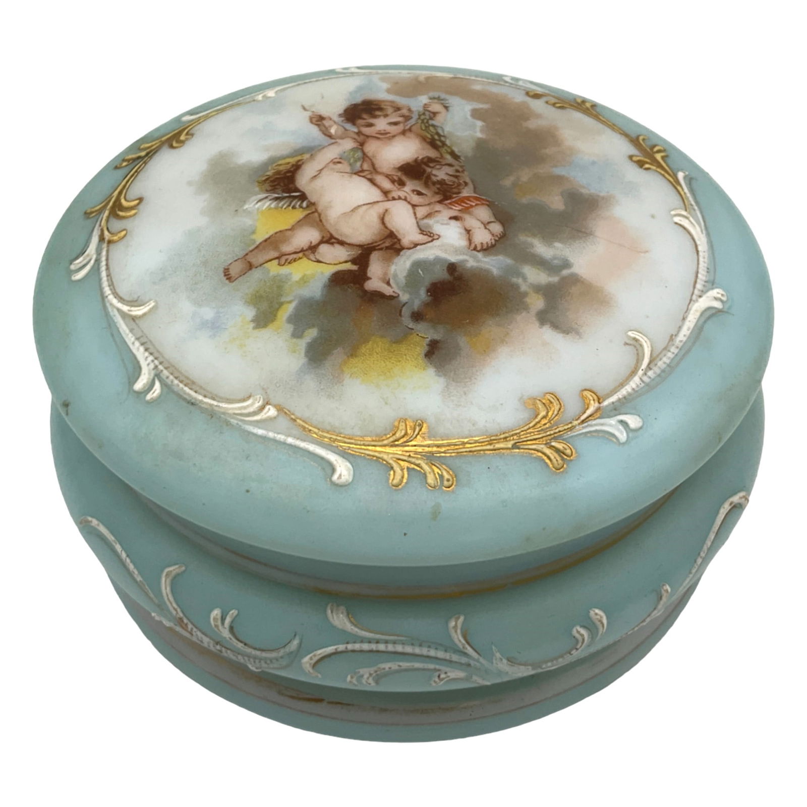 Hand Painted Glass Powder Jar (1 of 4)