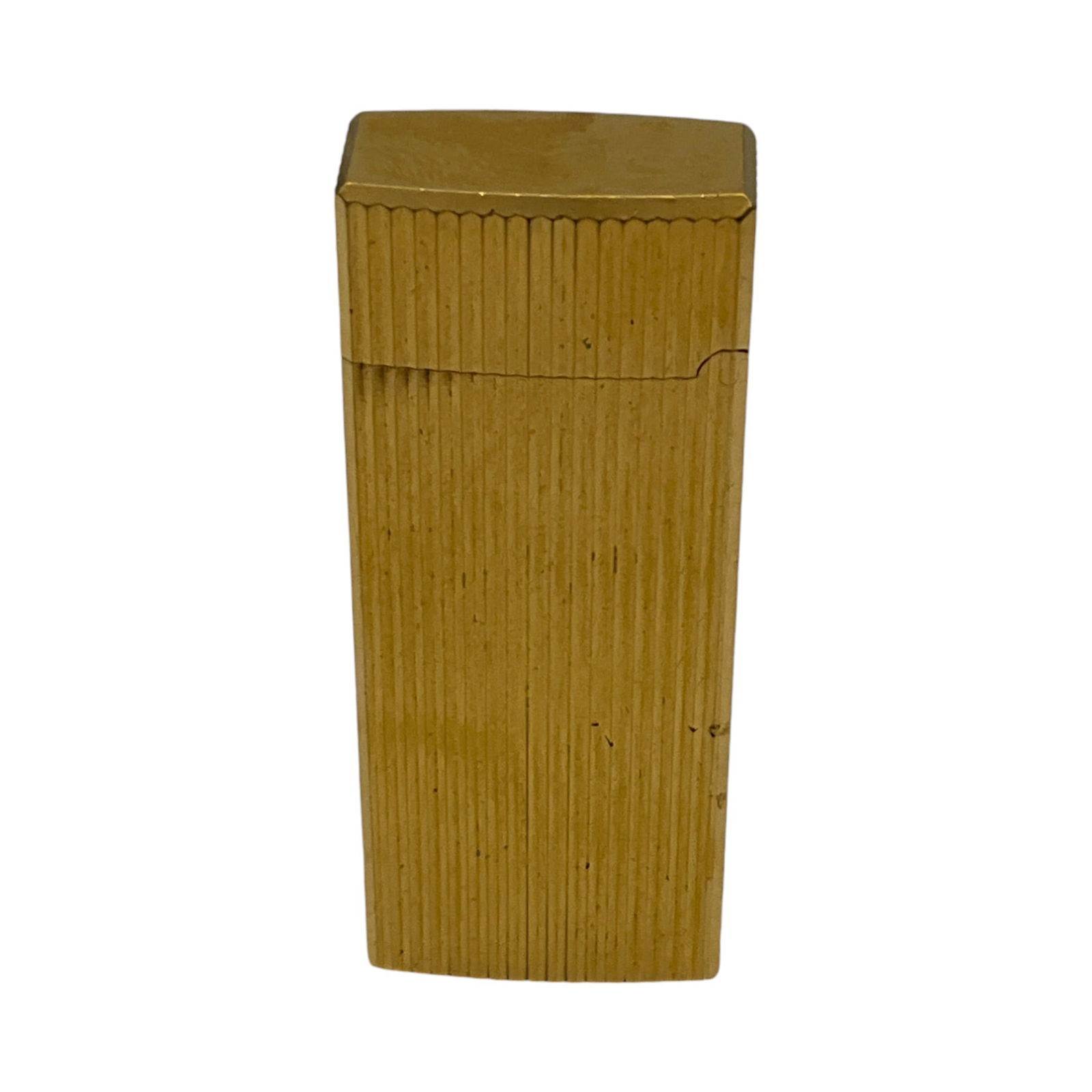 Mark Cross Lighter: Mark Cross pin striped Lighter. approx. 2.5 inches tall x 0.5 wide x 1 deep, 3.4 oz.