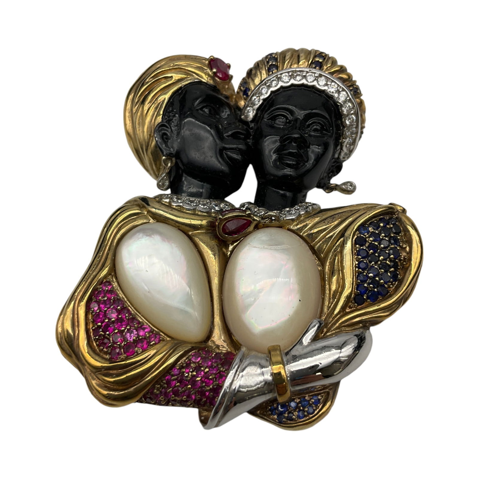 Rare Jarin Sterling Silver 925 Cz Blackamoor Brooch (1 of 4)