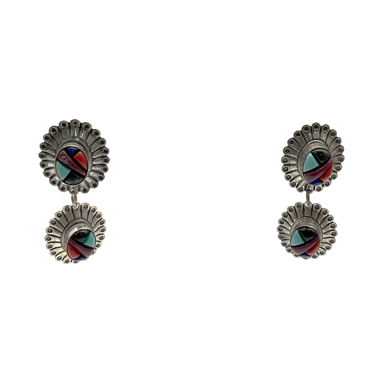 Native American 925 Earring signed QT,  Quoc Turquoise Inc. Albuquerque (1 of 4)