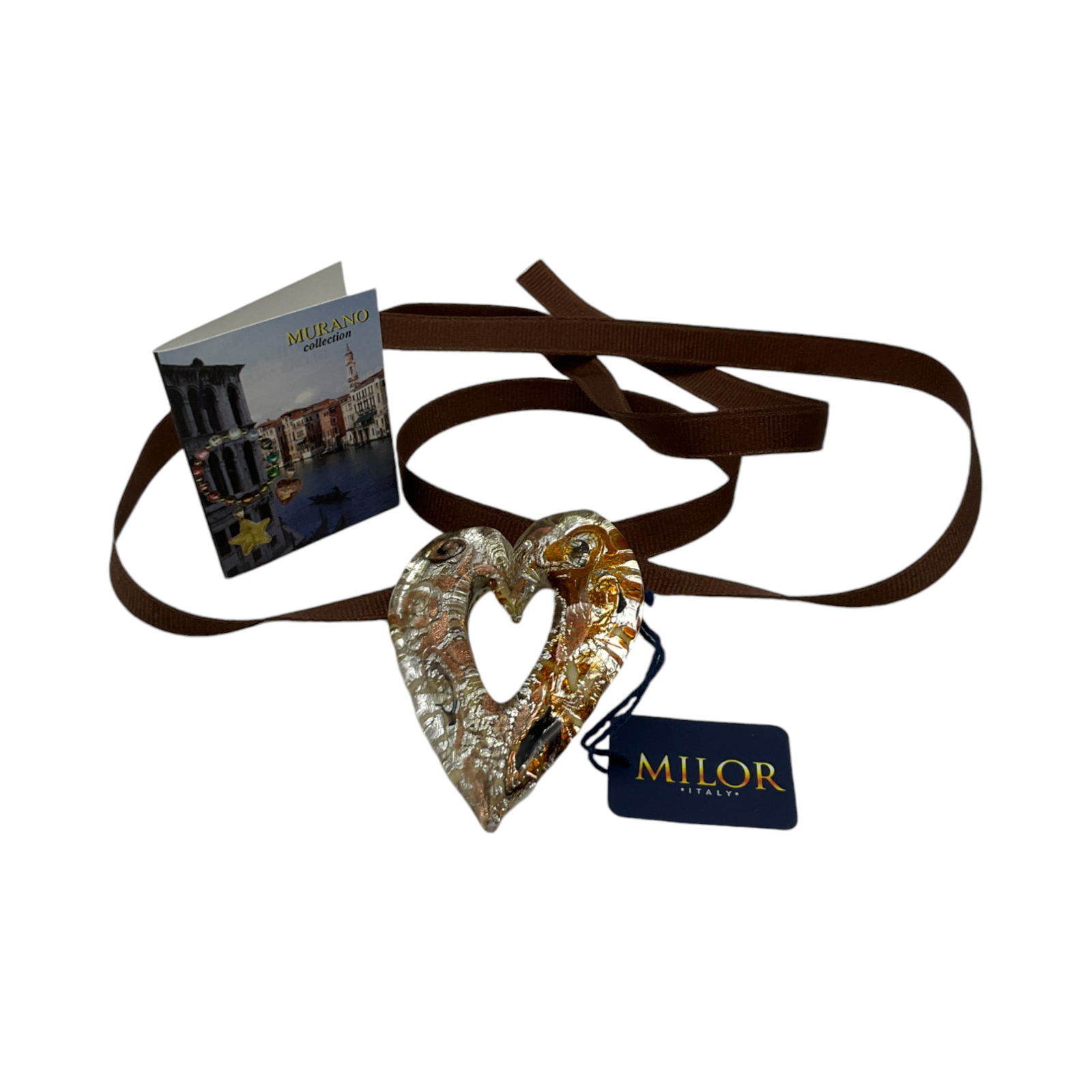 Milor Murano Heart Glass Pendant (1 of 3)