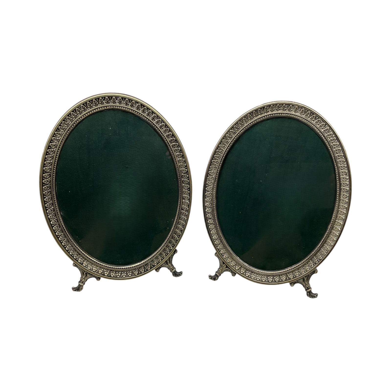 Pair of Antique Sterling Silver 800 Picture Frames (1 of 9)