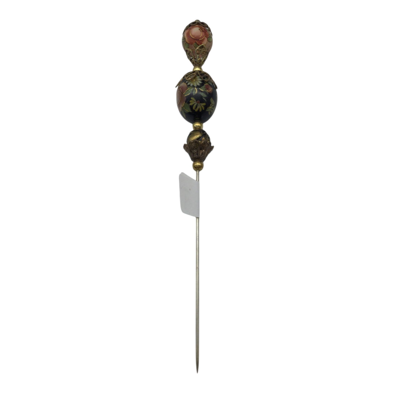 Vintage Ceramic and Glass Bead Hat Pin (1 of 2)