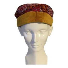 Mid Century Reversible Bucket Style Fabric Hat