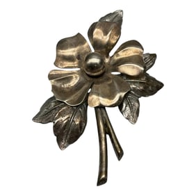 Vintage Taylord Sterling Silver Floral Brooch