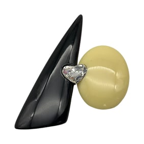 Vintage Wendy Gell Lucite & Rhinestone Abstract Brooch