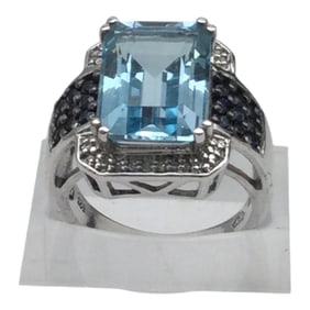 925 Zales Cocktail Ring Sz. 7.25