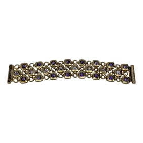 Gold Tone Chain Link Magnetic Clasp Bracelet