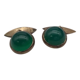 Antique 9K Apple Jade Cufflinks