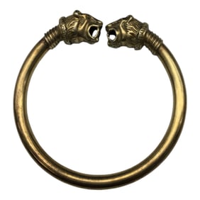 Vintage MMA 925 Tiger Heads Bangle Bracelet