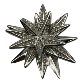 Swarovski Crystals Star Brooch Swan Signed