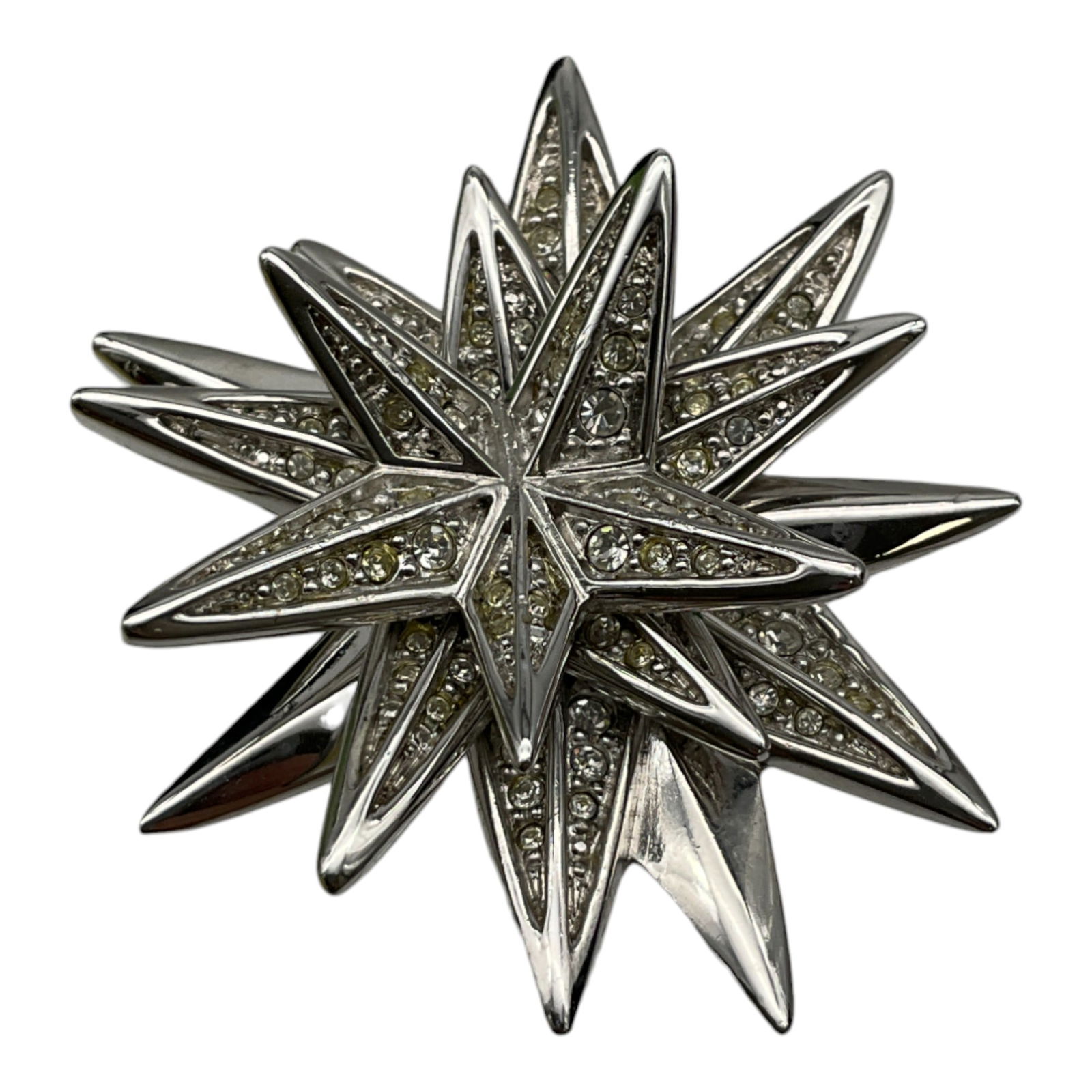 Swarovski Crystals Star Brooch Swan Signed (1 of 3)