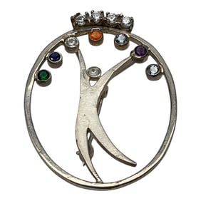 Vintage Sterling Silver Modernist Brooch