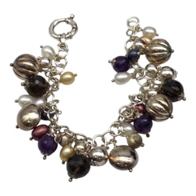 925 Milor Italy Multi-Charm Bracelet