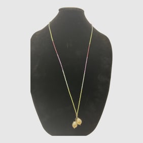 JTV Baroque Pearl Tips and Multi Colored Gemstone Lariat Necklace