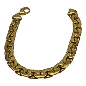 Italy 18K GP Marked Heavy Link Bracelet