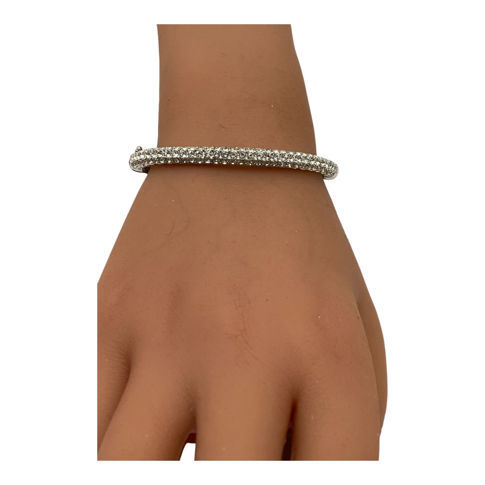 Nolan Miller Hinge and Latch Bangle: Nolan Miller Hinge and Latch silver Bangle. Approx. 1-7/8 tall x 2-3/8 wide.