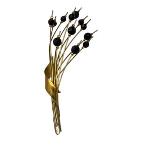 Vintage Gold Tone Floral Spray Brooch