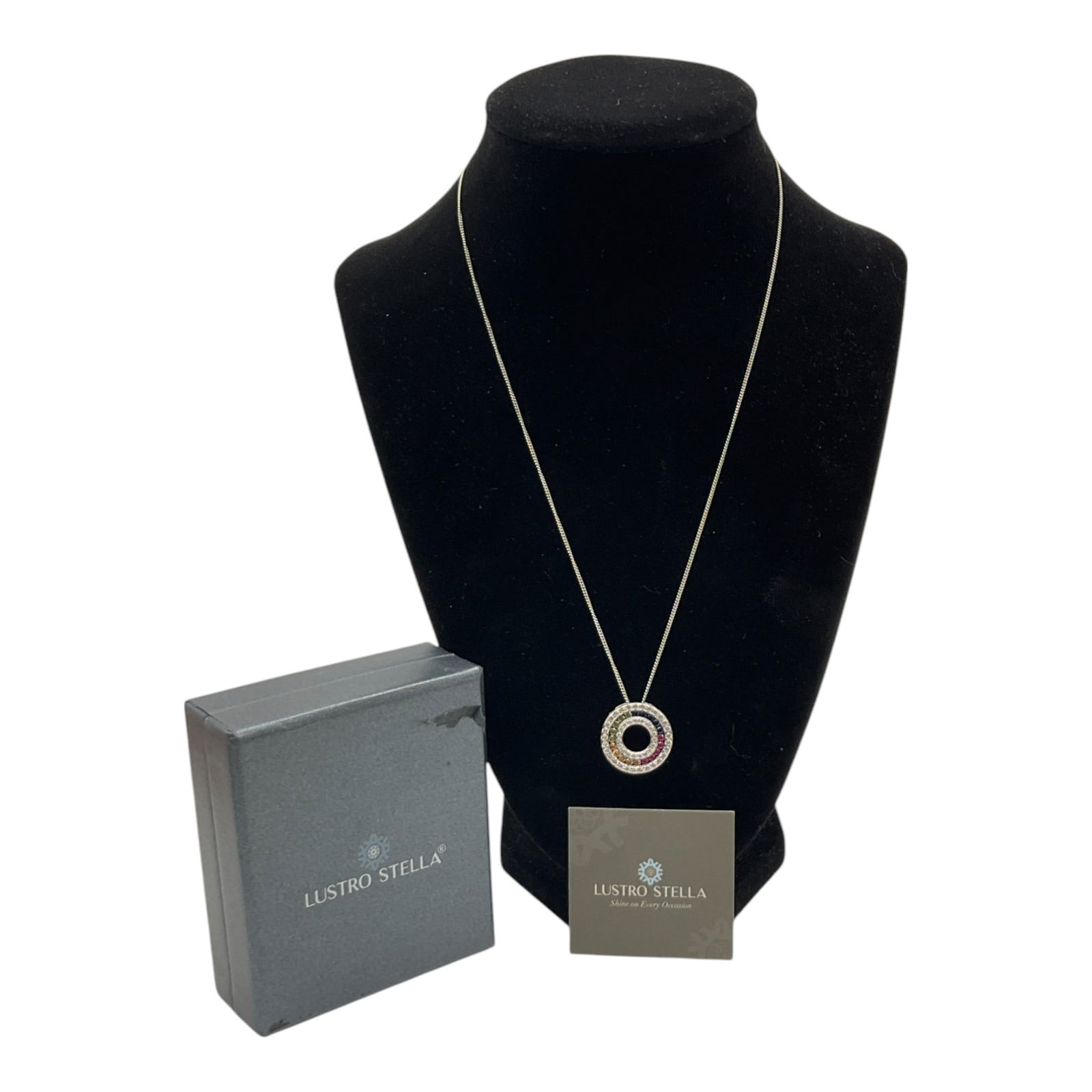 Lustro Stella D'Joy 925 Marked Sterling Silver Clasp and CZ Pendant  (1 of 3)