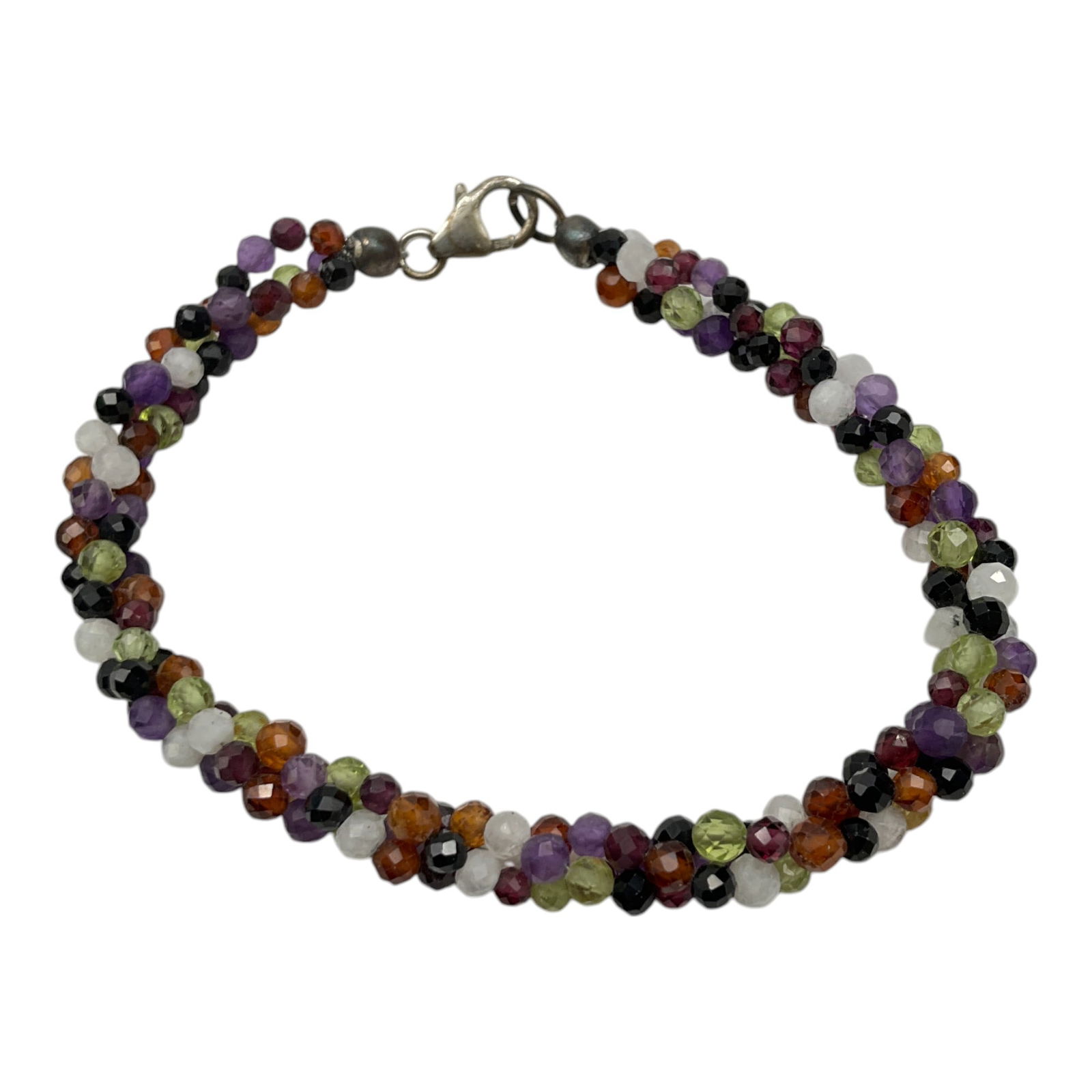 Amethyst and Multicolored Gemstone 925 Bracelet (1 of 4)