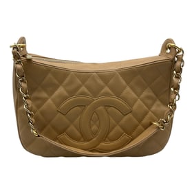 Chanel Matelasse Shoulder Bag Caviar Skin Beige