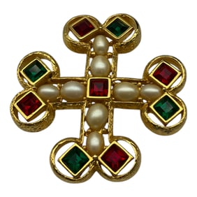 Joan Rivers Maltese Cross Brooch