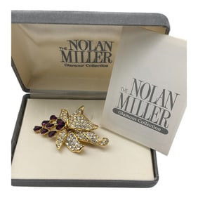 Nolan Miller Crystal Orchid Brooch