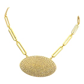 Akkad Rhinestone Medallion Necklace