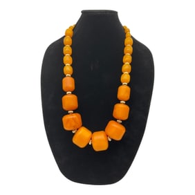 Vintage Chunky Faux Amber Necklace