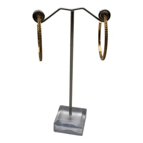 Swarovski signed J Hoop Earrings