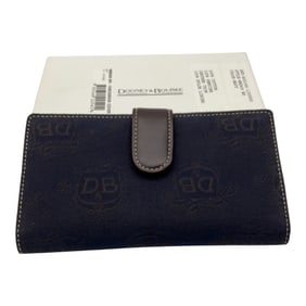 Donney Bourke Leather Trimmed Denim Checkbook C/C Wallet