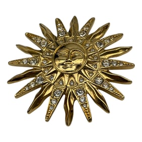 Vintage Trifari Rhinestone Sun Brooch