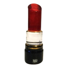 Vintage Kosta Boda Hand Painted Lipstick Paperweight Sculpture