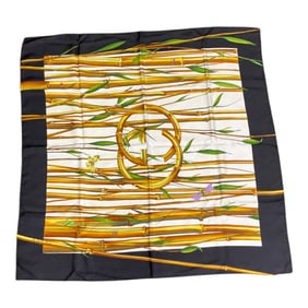Vintage Gucci Silk Scarf Bamboo Pattern 