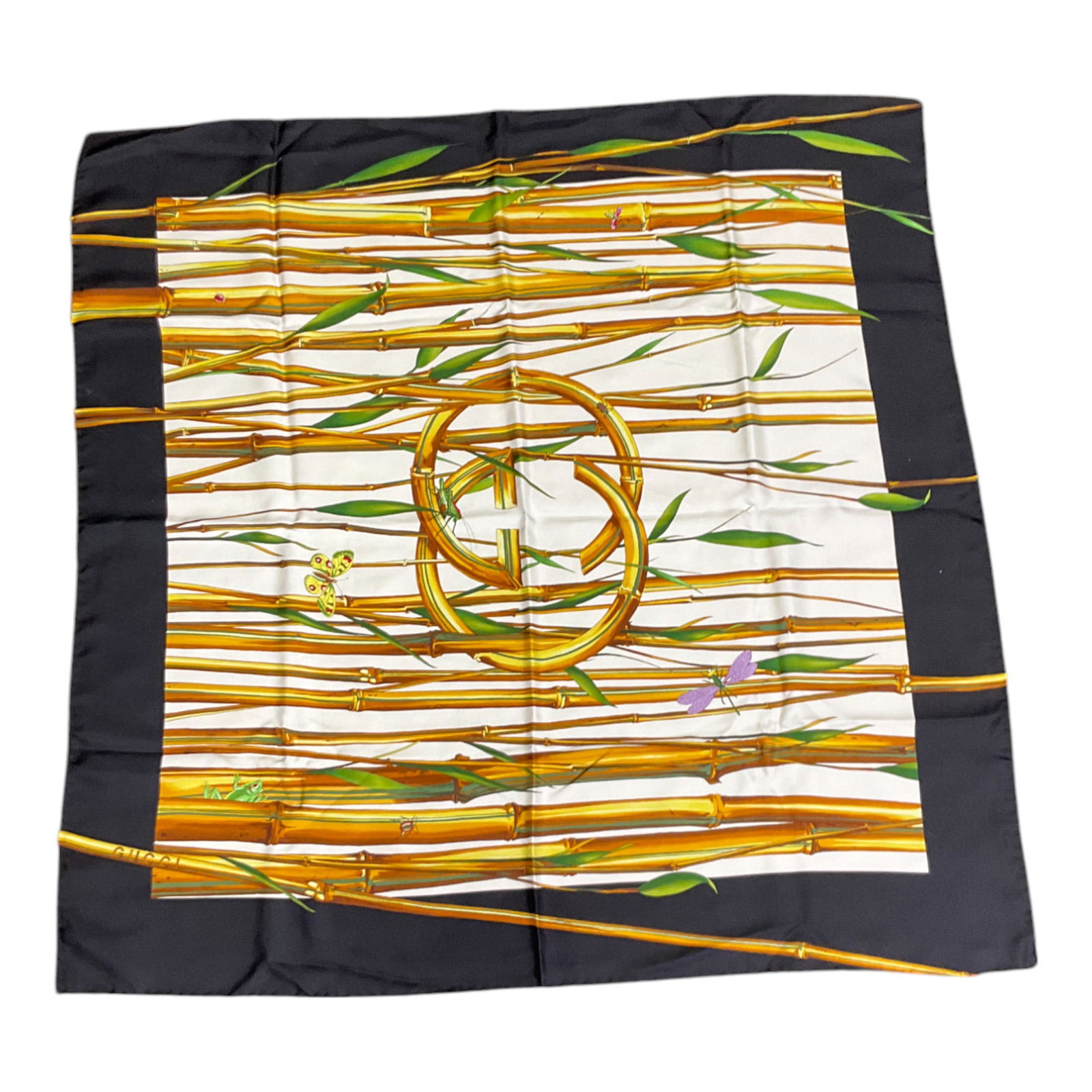 Vintage Gucci Silk Scarf Bamboo Pattern  (1 of 4)