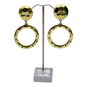 Heidi Daus Gold Tone and Rhinestone  Earrings