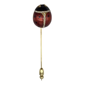MMA 925 Enamel and Rhinestones Lapel Stick Pin