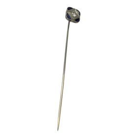 Antique Art Deco 14K Diamond & Sapphire Stick Pin