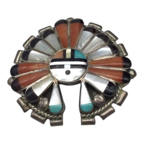 Vintage Sterling Zuni Pendant/Brooch by Dexter & Eva Cellicion
