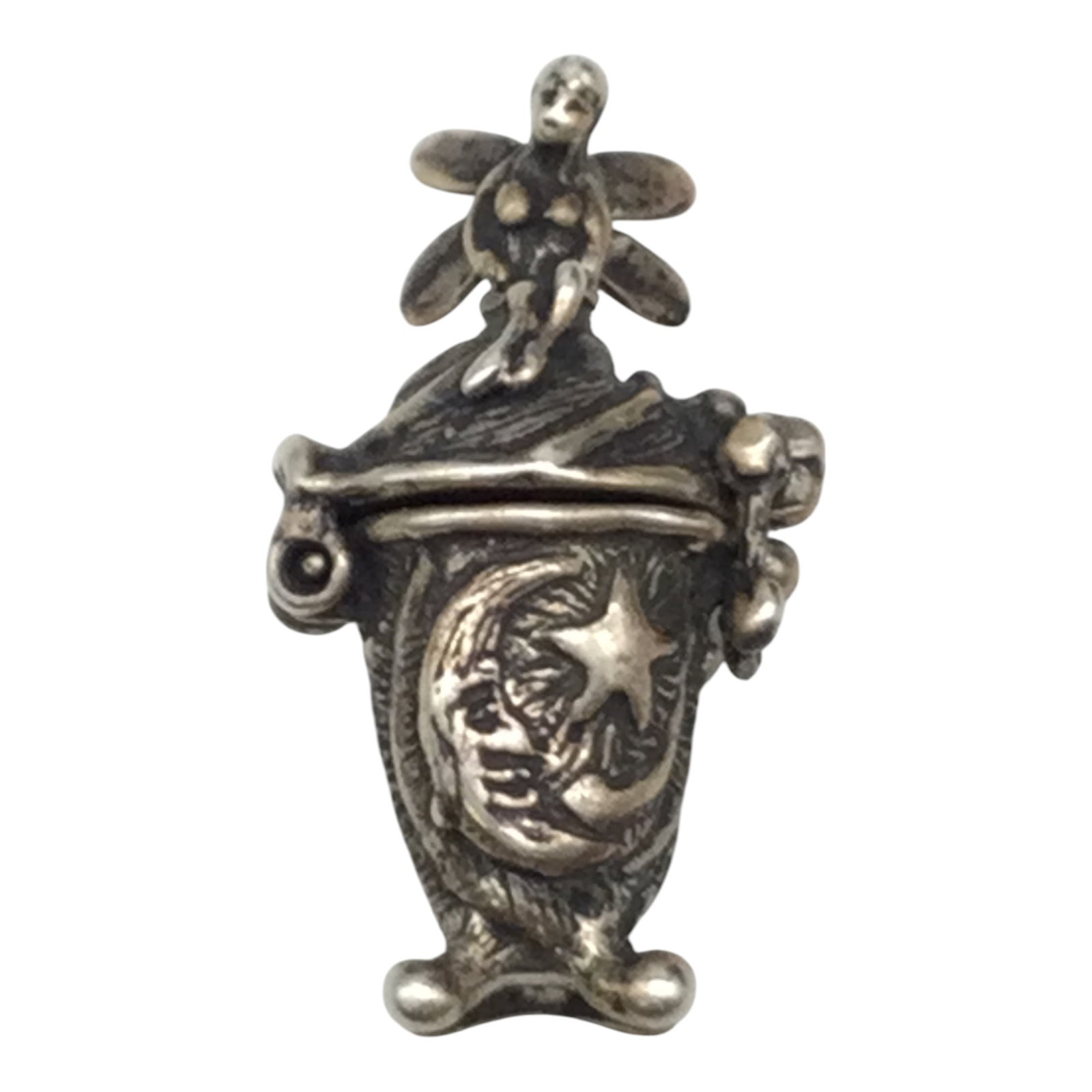 1994 Scarce Daniel Riccio Sterling Silver Tooth Fairy Box Pendant: Scarce Daniel Riccio Sterling Silver Tooth Fairy Box Pendant. Approx. 1.5 inches tall x 1 wide.